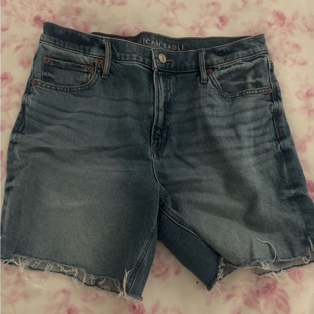 American Eagle Outfitters Women's Distressed Blue Jean Shorts
